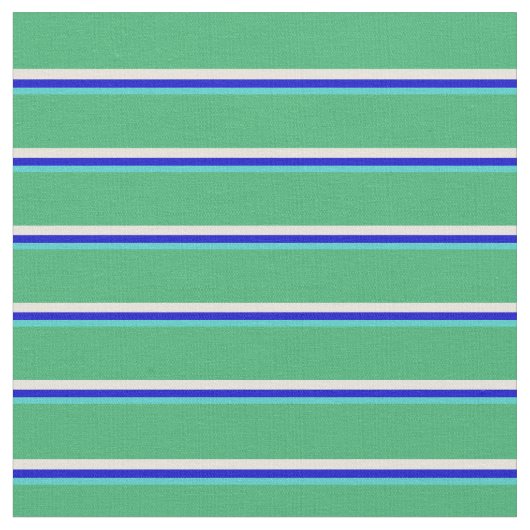 Tissu Turquoise, Bleu, Beige & Vert mer (Fermer)