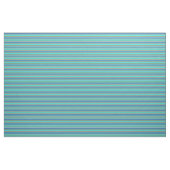 Tissu Turquoise, Bleu, Cyan clair & Lignes Brown (Yard)