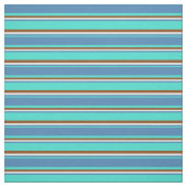 Tissu Turquoise, Bleu, Cyan clair & Lignes Brown (Échantillon)