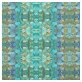 Tissu Turquoise bleu jaune rose hydrangée fleurs florale (Échantillon)