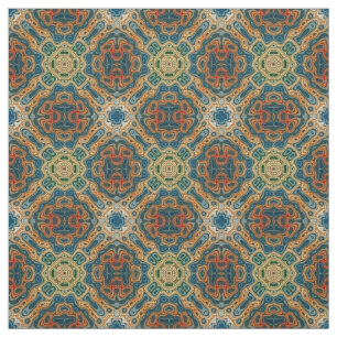 Tissu Turquoise Bleu Orangé jaune Vert Hip Orient Bali A