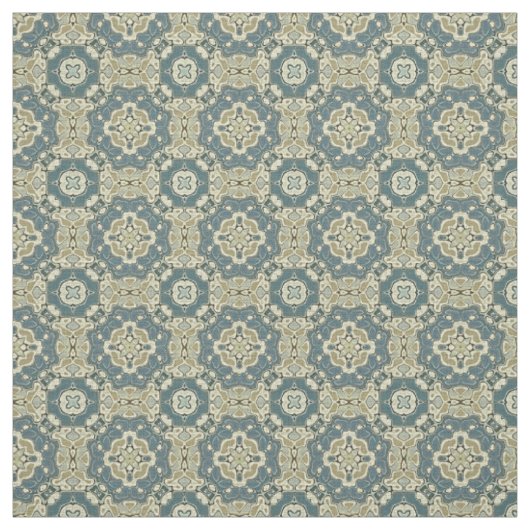 Tissu Turquoise bleu vert gris ocre Hip Orient Bali Art (Échantillon)