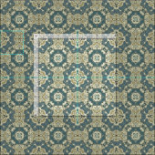 Tissu Turquoise bleu vert gris ocre Hip Orient Bali Art (Carreau)