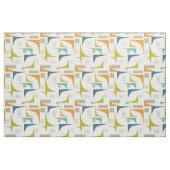 Tissu Turquoise Bleu Vert Orange Coins Mi-siècle (Fat Quarter)