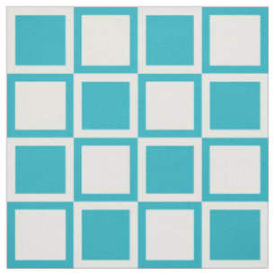 Tissu Turquoise Blue Bold Mod Carrés ~ grande échelle