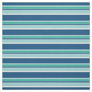 Tissu Turquoise Blue Seafoam Green Stripes Motif
