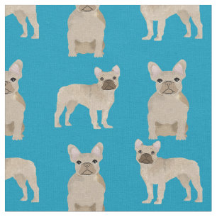 Tissu Turquoise de Frenchie Dog