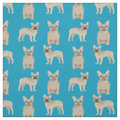 Tissu Turquoise de Frenchie Dog (Échantillon)