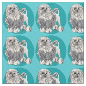 Tissu Turquoise de Lowchen 2 (Fermer)