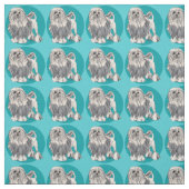 Tissu Turquoise de Lowchen 2 (Échantillon)