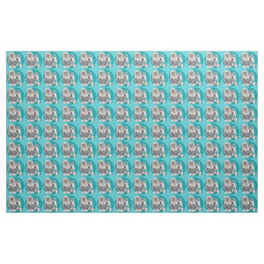 Tissu Turquoise de Lowchen 2 (Fat Quarter)