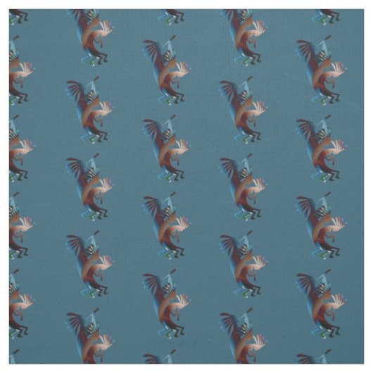 Tissu Turquoise de musique Kokopelli (Échantillon)