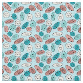 Tissu Turquoise des ovales atomiques (Fermer)