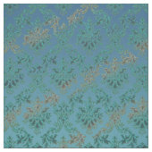 Tissu turquoise d'impression de damassé de vert (Échantillon)