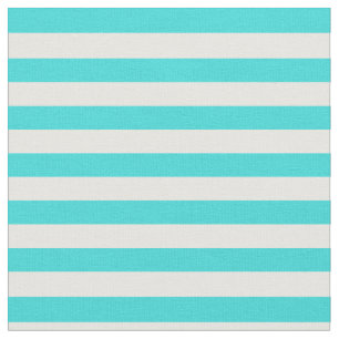 Tissu Turquoise et blanc barrés
