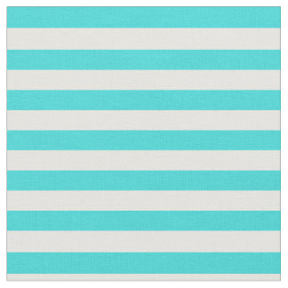 Tissu Turquoise et blanc barrés