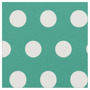 Tissu turquoise et blanc de pois