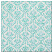 Tissu Turquoise et damassé blanche (Échantillon)