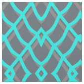 Tissu Turquoise et gris géométrique (Fermer)