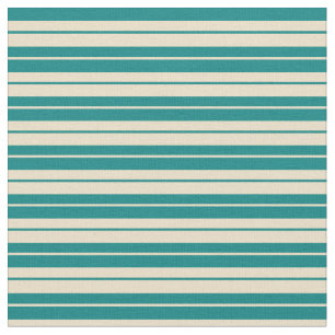 Tissu Turquoise et Tan Motif des rayures