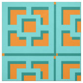 Tissu Turquoise et Trellis orange rétro (Échantillon)