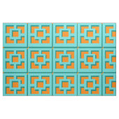 Tissu Turquoise et Trellis orange rétro (Fat Quarter)