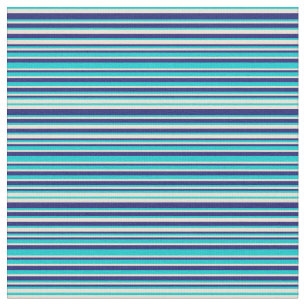 Tissu Turquoise foncé, Bisque et Bleu de minuit