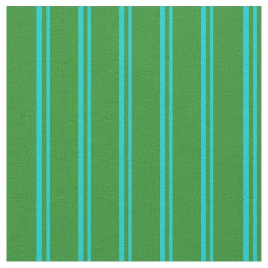 Tissu Turquoise foncé & Forêt Vert rayures (Fermer)