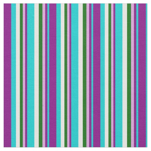 Tissu Turquoise foncé, pourpre, prune, vert foncé & blan (Fermer)