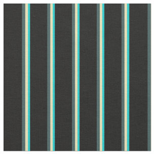 Tissu Turquoise foncé, Tan, gris ardoise foncé et noir