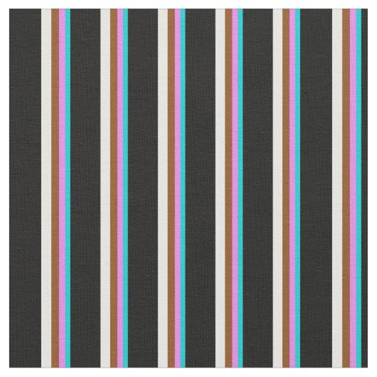 Tissu Turquoise foncé, Violet, Brown, Blanc & Noir (Fermer)