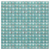 Tissu turquoise géométrique Art Déco Sea Shell 1950 (Échantillon)