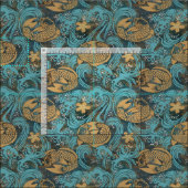 Tissu Turquoise japonais Koi Carp (Carreau)