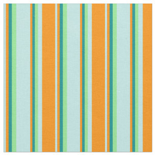Tissu Turquoise, Orange foncé, Cyan foncé et Vert clair