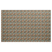 Tissu Turquoise / Orange / Lignes Abstraites Brown (Yard)