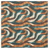 Tissu Turquoise / Orange / Lignes Abstraites Brown (Échantillon)