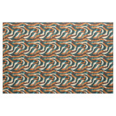 Tissu Turquoise / Orange / Lignes Abstraites Brown (Fat Quarter)