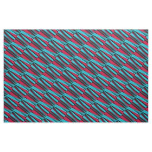 Tissu Turquoise-rouge Abstrait (Yard)