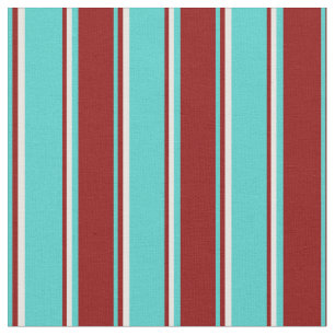 Tissu Turquoise, Rouge foncé et Blancs