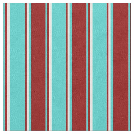 Tissu Turquoise, Rouge foncé et Blancs (Fermer)