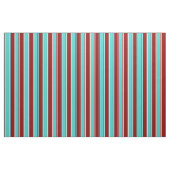 Tissu Turquoise, Rouge foncé et Blancs (Fat Quarter)