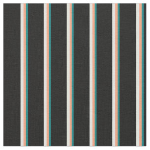 Tissu Turquoise, Saumon clair, Cyan clair et noir