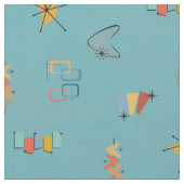 Tissu Turquoise Texturé Moderne du Milieu du Siècle (Fermer)