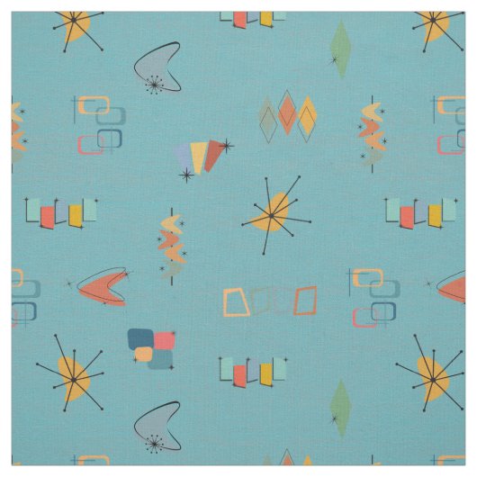 Tissu Turquoise Texturé Moderne du Milieu du Siècle (Échantillon)