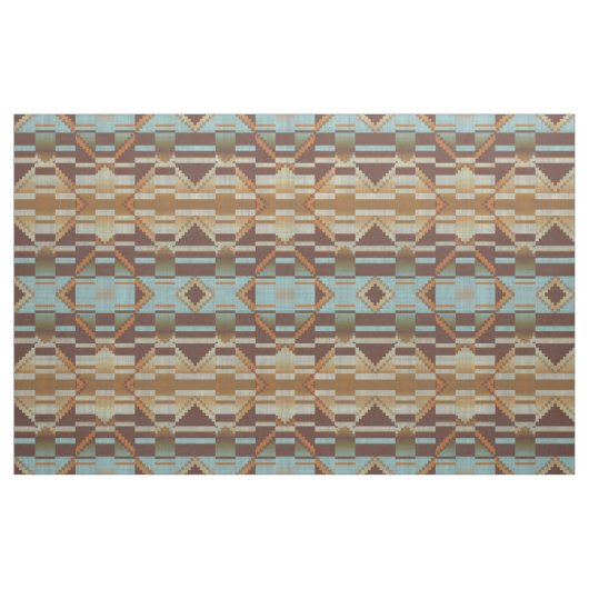 Tissu Turquoise Turquoise Bleu Vert Orange Brown (Fat Quarter)