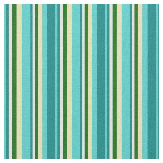 Tissu Turquoise, Turquoise, Cyan clair, Vert foncé & Tan (Fermer)