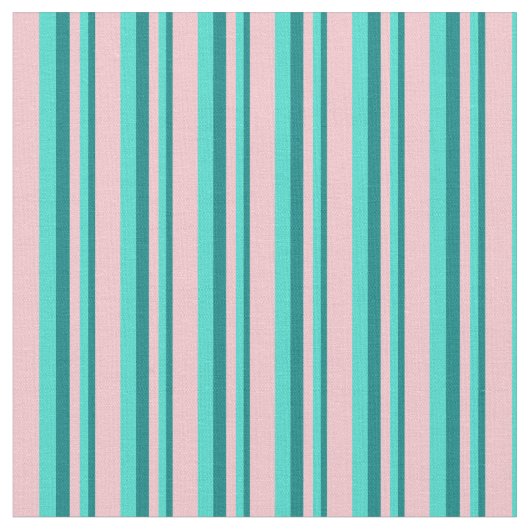 Tissu Turquoise, Turquoise & Pink Stripes/Lines Motif (Fermer)