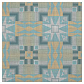 Tissu Turquoise turquoise Vert Tan Brown (Échantillon)