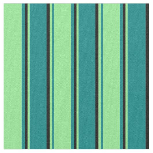 Tissu Turquoise, vert clair et rayures noires (Fermer)