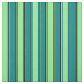 Tissu Turquoise, vert clair et rayures noires (Échantillon)